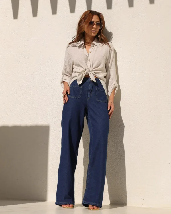 CALÇA WIDE LEG BOLSO