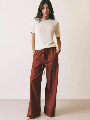 Calça Linho Com Viscose Pantalona