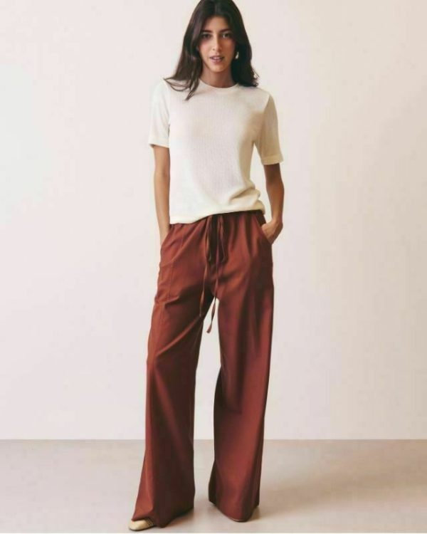 Calça Linho Com Viscose Pantalona