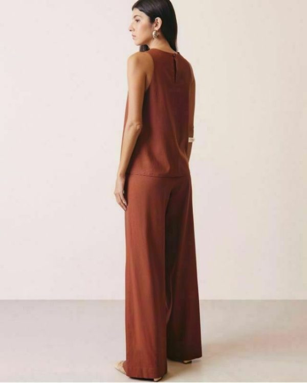 Calça Linho Com Viscose Pantalona-Imagem 4