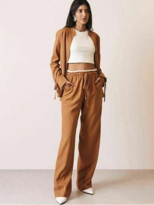 Calça Linho Cos Duplo Bicolor