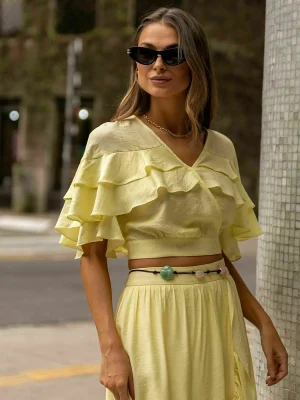CROPPED VISCOSE TRANSP C/BABADOS