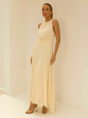 VESTIDO CHIFFON PALA DRAPEADA