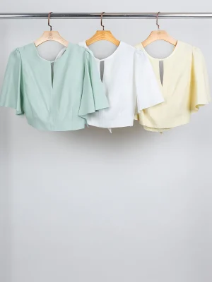 CROPPED ALF DE VISCOSE C/ MANGA