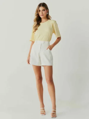 BLUSA MALHA CANELADA FENDA LATERAL
