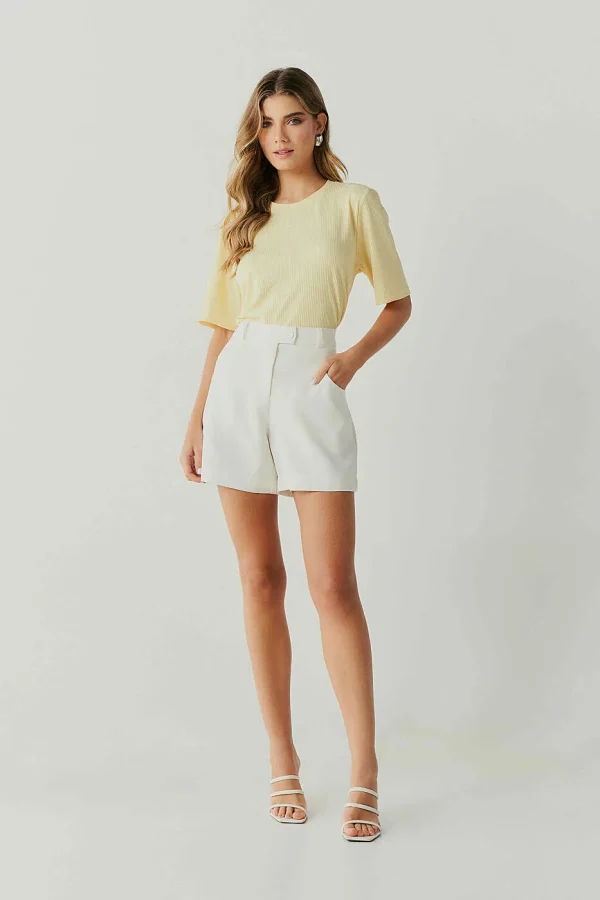 BLUSA MALHA CANELADA FENDA LATERAL