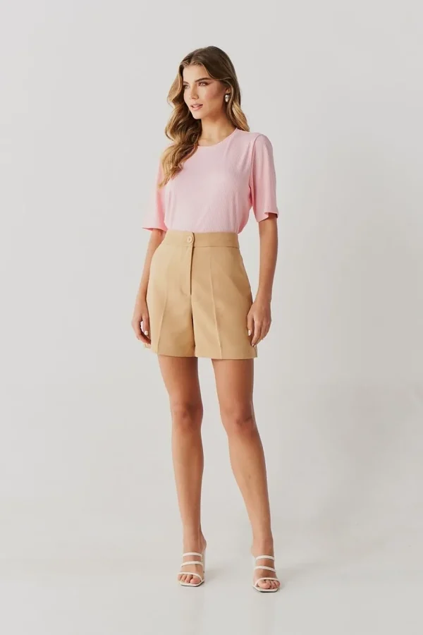 BLUSA MALHA CANELADA FENDA LATERAL - Imagem 3