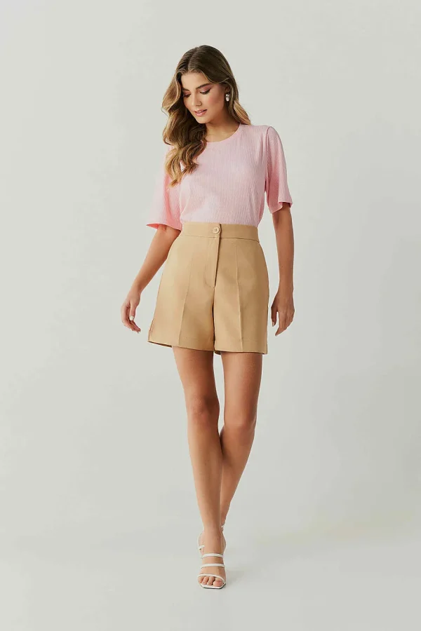 BLUSA MALHA CANELADA FENDA LATERAL - Imagem 6