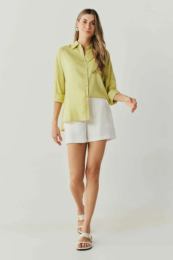 CAMISA OVERZISE LINHO ABERTURA LATERAL - Imagem 5