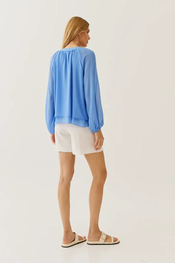 BLUSA CHIFFON CAMADAS AMARRACAO DECOTE - Imagem 3