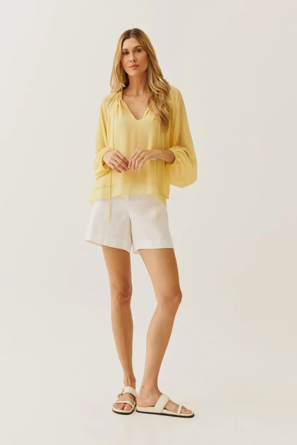 BLUSA CHIFFON CAMADAS AMARRACAO DECOTE - Imagem 4