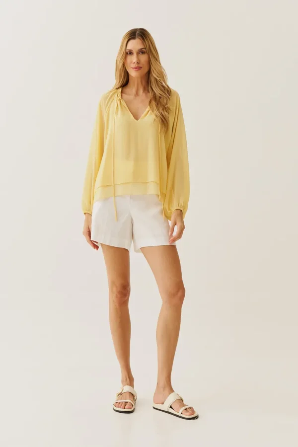 BLUSA CHIFFON CAMADAS AMARRACAO DECOTE - Imagem 5
