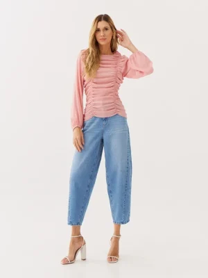 BLUSA CREPE MG LONGA LASTEX FRENTE E COSTA