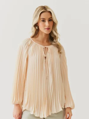 BLUSA CREPE PLISSADO MG LONGA ELASTICO
