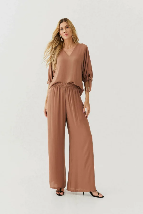 CONJ CREPE PANTALONA BLUSA DEC V NO MANGA - Imagem 6