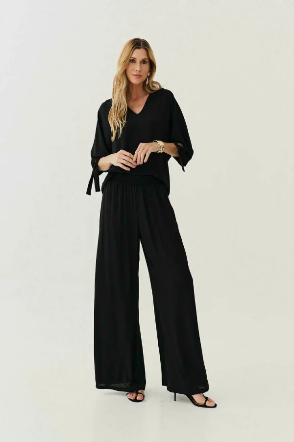 CONJ CREPE PANTALONA BLUSA DEC V NO MANGA - Imagem 3