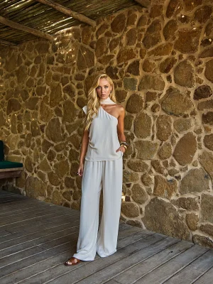 CONJUNTO CREPE PANTALONA BLUSA ASSIMETRICA
