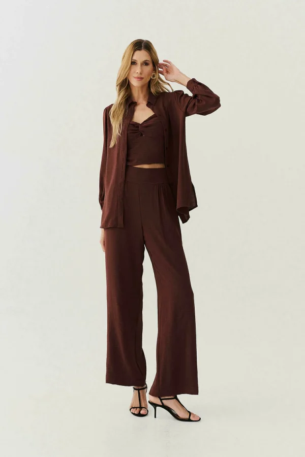 CONJ CREPE 3 PCS CAMISA TOP E CALCA - Imagem 7