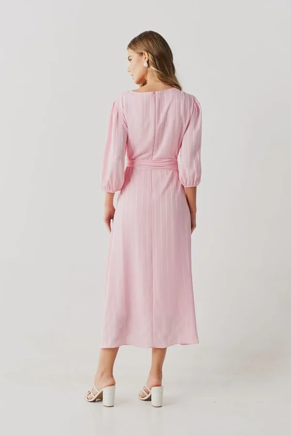 VESTIDO MIDI CREPE SAIA TRANSP MG 3/4 - Imagem 3
