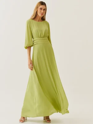 VESTIDO LONGO CREPE PREGAS COS FRENTE