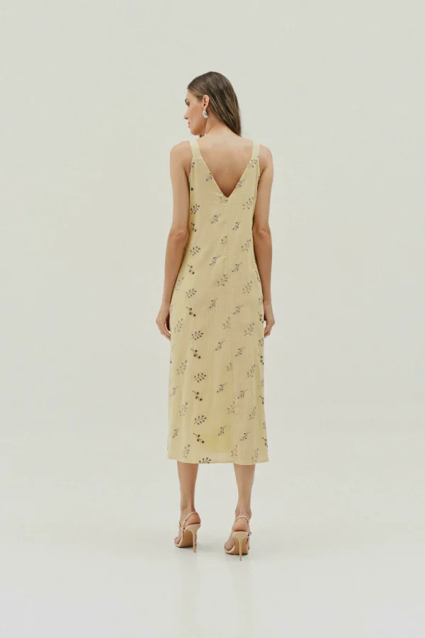 VESTIDO MIDI VOIL BORDADO ALCA GODE - Imagem 3