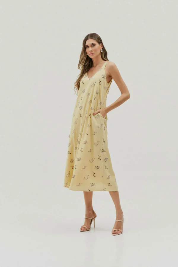 VESTIDO MIDI VOIL BORDADO ALCA GODE - Imagem 2
