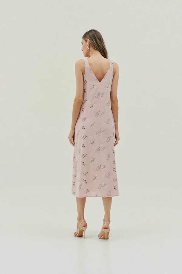 VESTIDO MIDI VOIL BORDADO ALCA GODE - Imagem 5