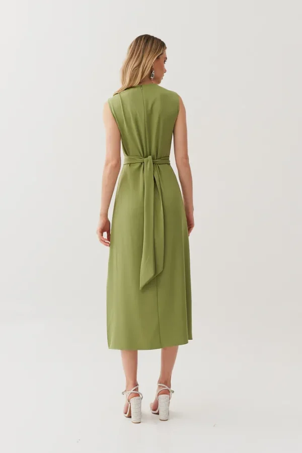 VESTIDO LAF MIDI CREPE TORCAO DEC FENDA LATERAL - Imagem 5