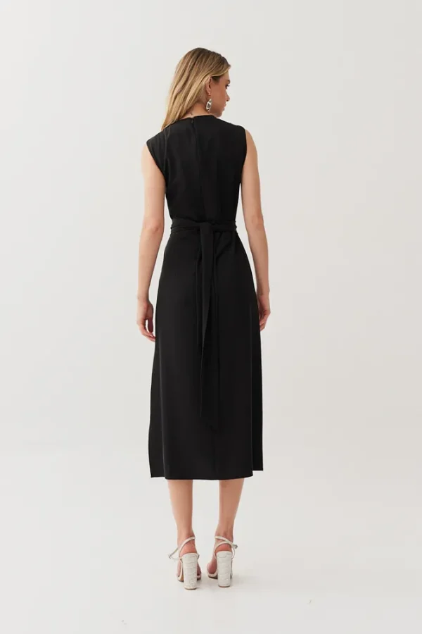 VESTIDO LAF MIDI CREPE TORCAO DEC FENDA LATERAL - Imagem 3