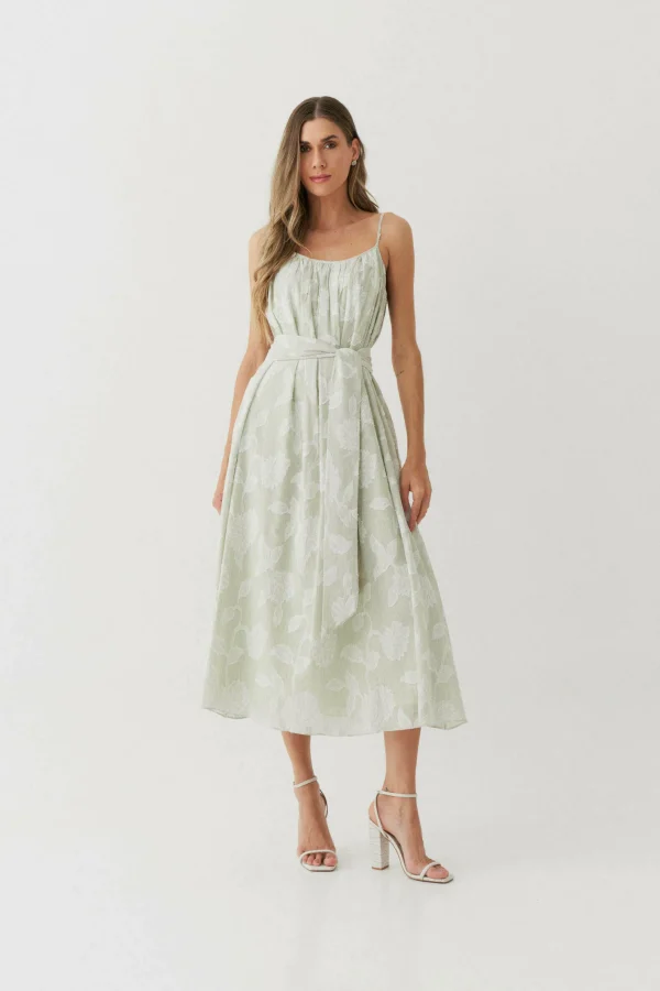 VEST MIDI ALGODAO JACQUARD FLORAL ALCA - Imagem 4