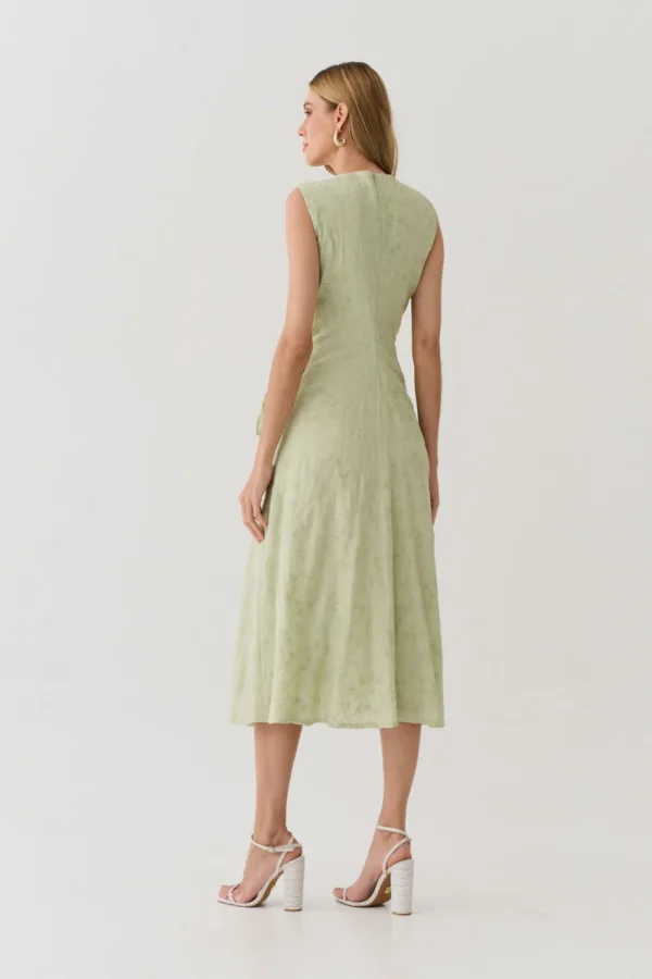 VESTIDO MIDI BORDADO DET FAIXA FIVELA LACO SOLTO - Imagem 7