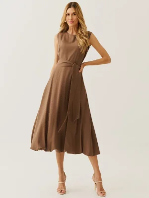VESTIDO ALF VISC MIDI BALONE FAIXA
