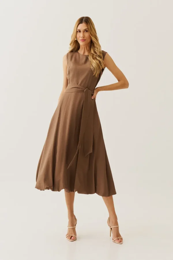 VESTIDO ALF VISC MIDI BALONE FAIXA
