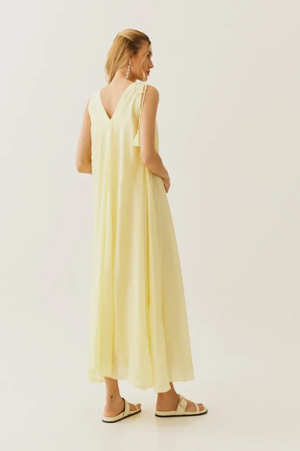 VESTIDO VOIL TEXTURA MIDI AMPLO AMARRACAO ALCA - Imagem 3