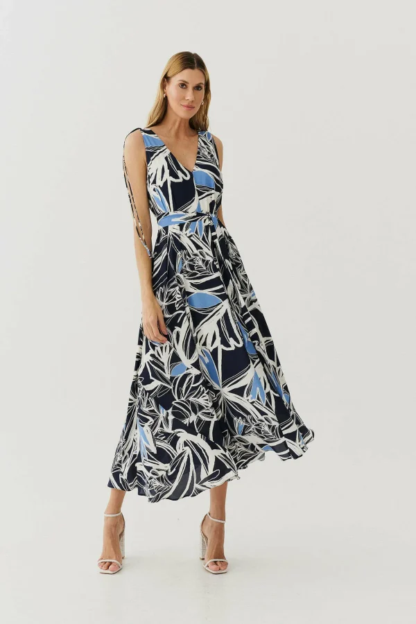 VESTIDO LONGO CREPE ET GEOM DET AMARRACAO OMBRO - Imagem 6