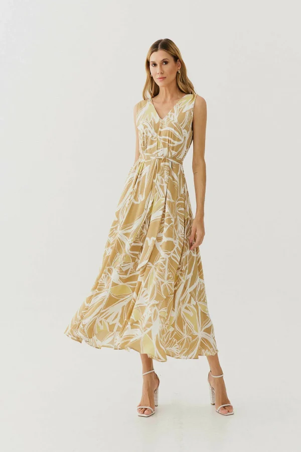 VESTIDO LONGO CREPE ET GEOM DET AMARRACAO OMBRO - Imagem 2