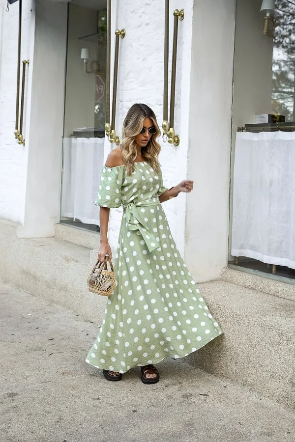VESTIDO MIDI EST POA OMBROMG BAMBOLE - Imagem 5