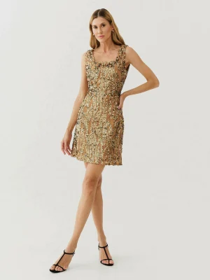 VESTIDO CURTO PAETE DEC QUADRADO