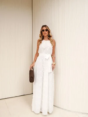 VESTIDO LONGO ALG BORDADO ALCA E FAIXA