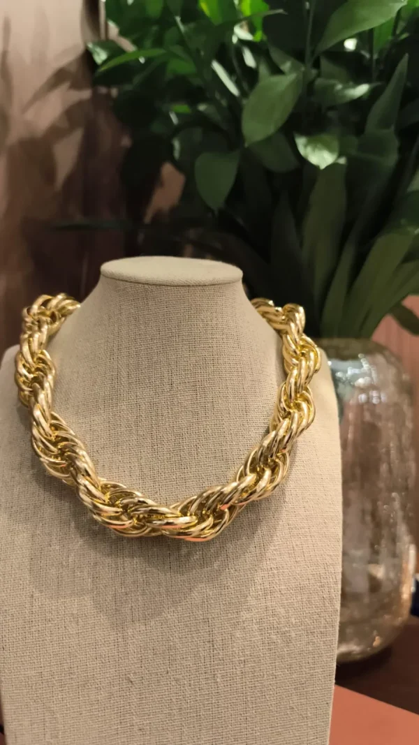 COLAR DOURADO ELOS TRANÇA - Imagem 2