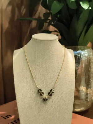 COLAR DOURADO AMBAR CRISTAL