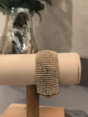 BRACELETE DOURADO STRASS