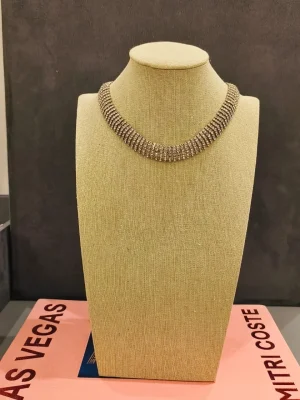COLAR PRATEADO STRASS LARGO