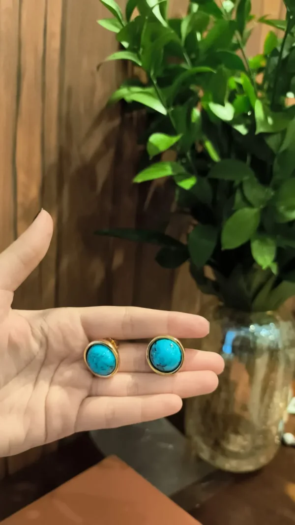 BRINCO DOURADO TURQUESA