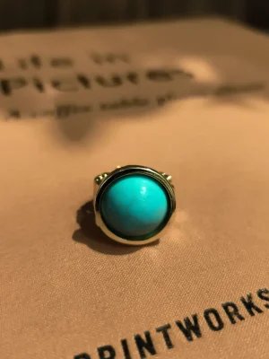 ANEL DOURADO TURQUESA