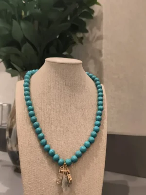 COLAR DOURADO TURQUESA