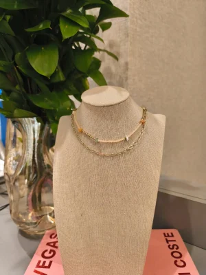 COLAR DOURADO DUO CRISTAL