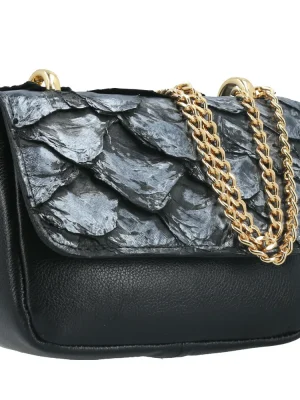 BOLSA TIRACOLO EM COURO LEGÍTIMO DE PIRARUCU