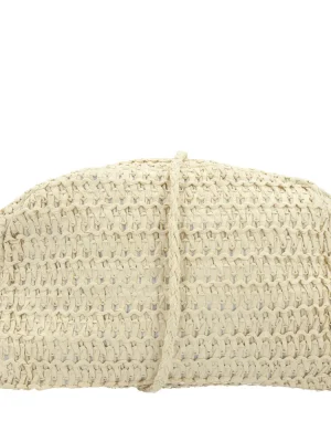 Bolsa Fabiola Bauarte em celulose trançada com efeito ráfia, zíper superior, alça de ombro e forro em tecido. Levíssima (101g). Importada.