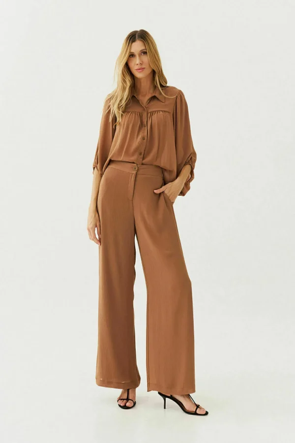 CONJUNTO CHIFFON CAMISA MORCEGO C/ CALCA PANTALONA